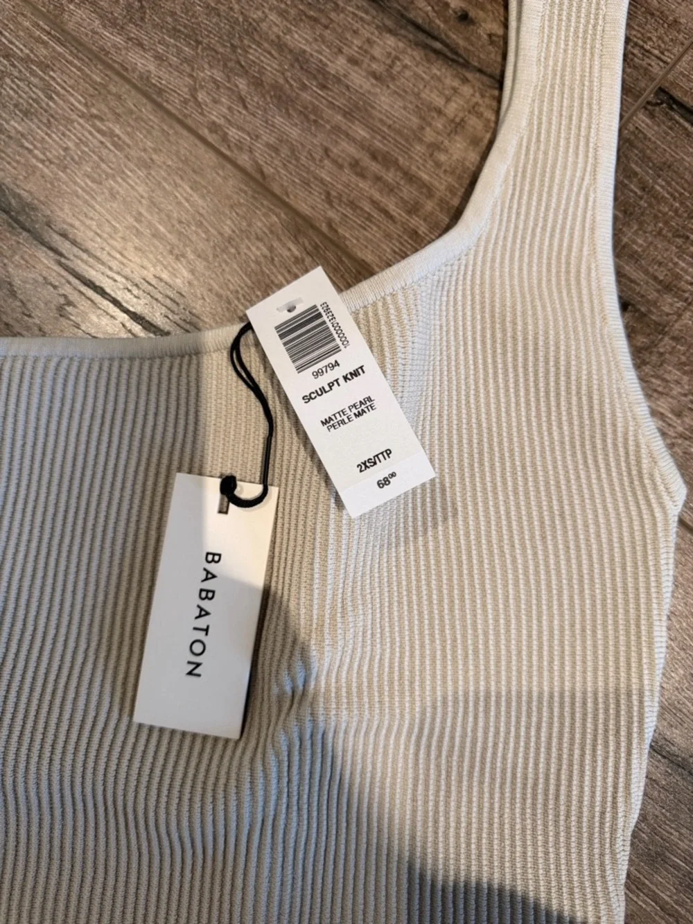 Babaton One-Shoulder Ribbed Tank Top - Beige - Picture 2 of 2